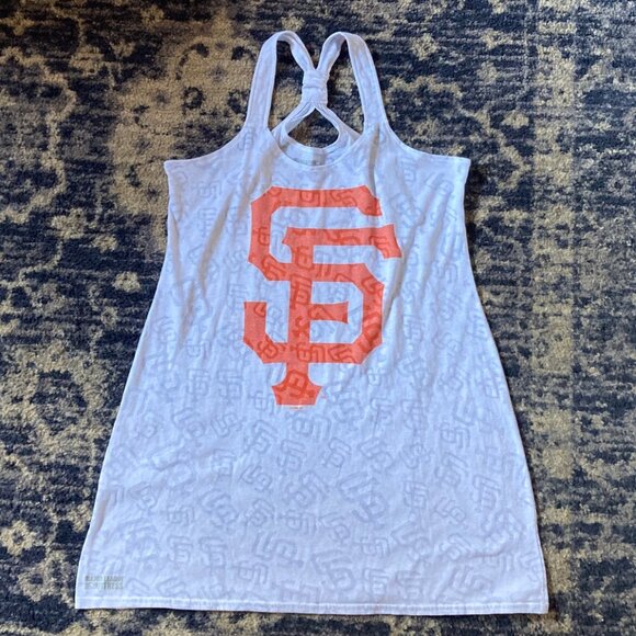SF Giants Beach Cover Up Semi Sheer Dress - White with Orange Logo - Size Large - Picture 3 of 10
